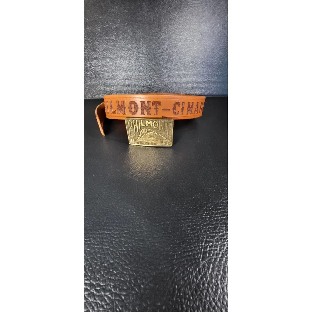 Vintage Boy Scouts BSA‎ Philmont Ranch Tooled Leather Belt & Buckle ~ Size 36
